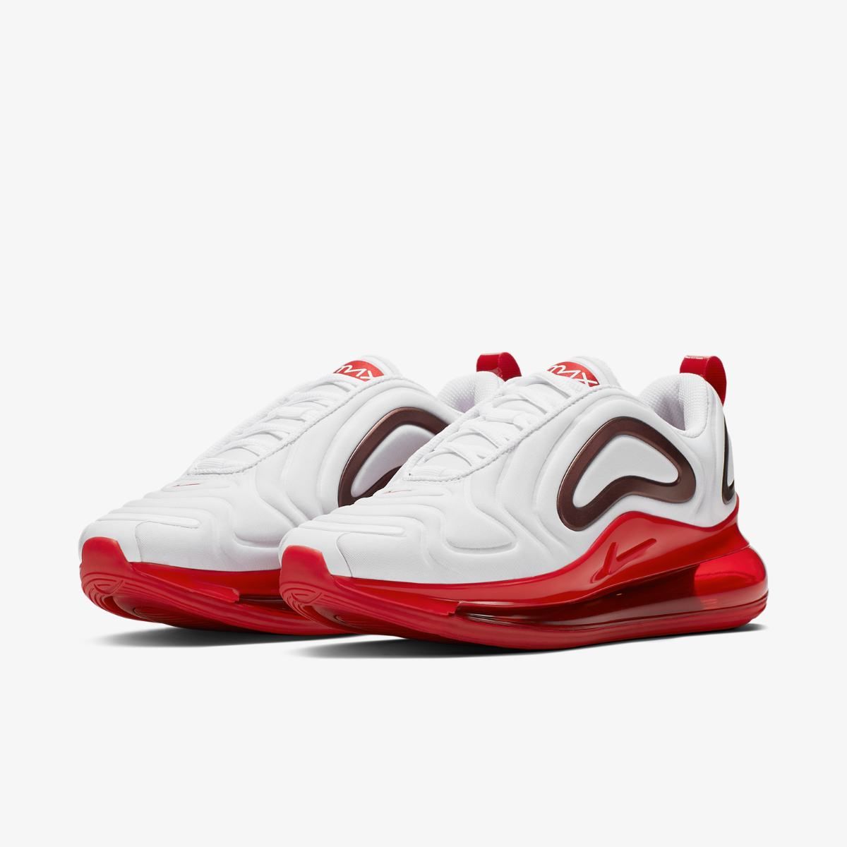 Nike Air Max 720, белый с красным, нейлон, мужские, женские
