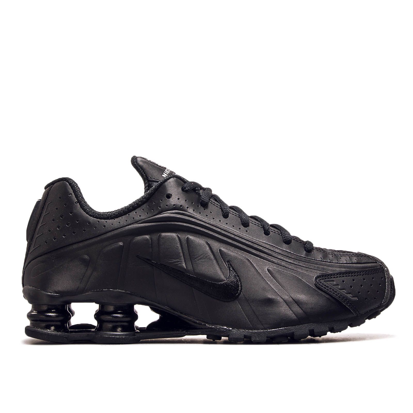 Nike Shox R4 Black, черный, кожа, мужские